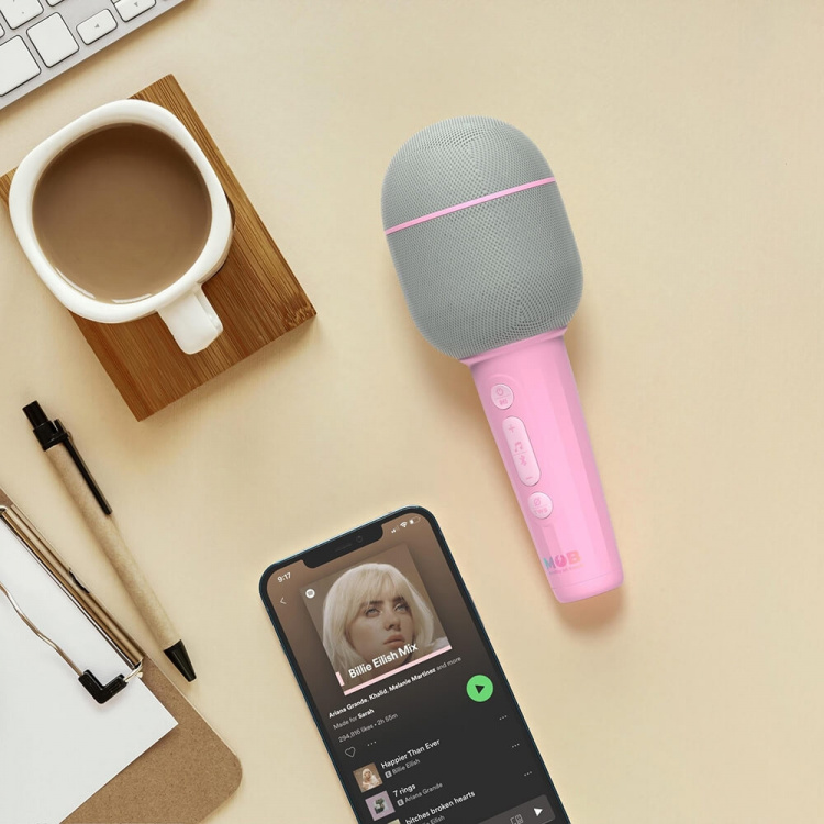 Mobility On Board Karaoke Microphone Groovy Pink
