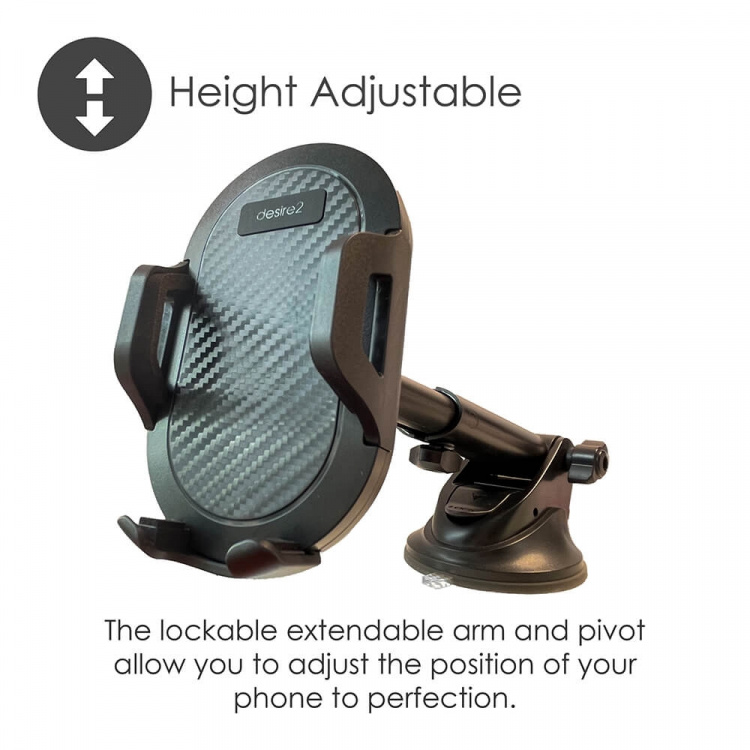 Desire2 Mobile Holder Suction Cup Attachment Extendable Arm