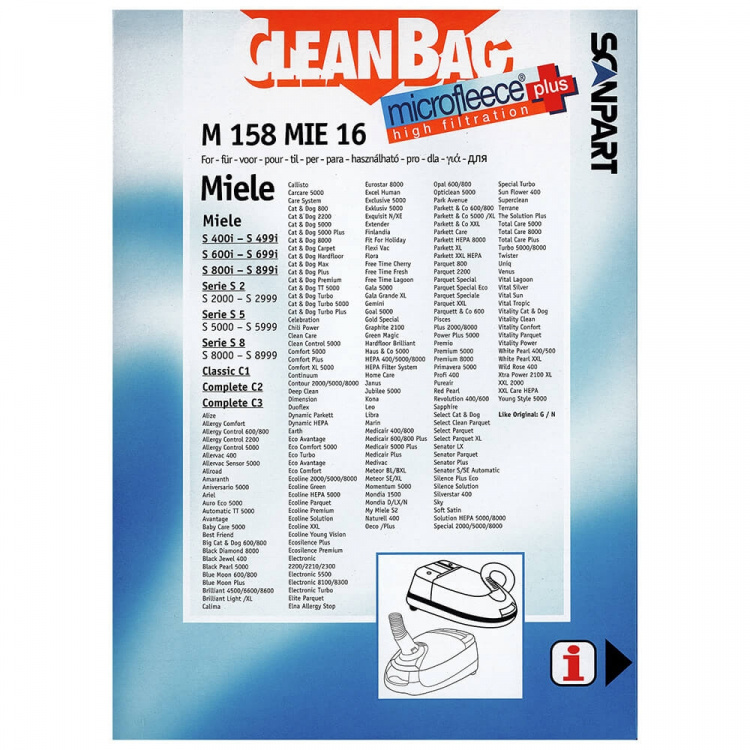 CLEANBAG Microfleece+ Dustbag Miele G/H/N 4+1 CLEANBAG Microfleece+ Dustbag Miele G/H/N 4+1