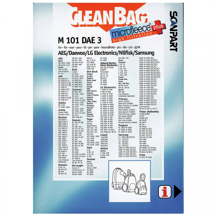 CLEANBAG Microfleece+ Dustbag Gr.50/VM77/VP78 4+1