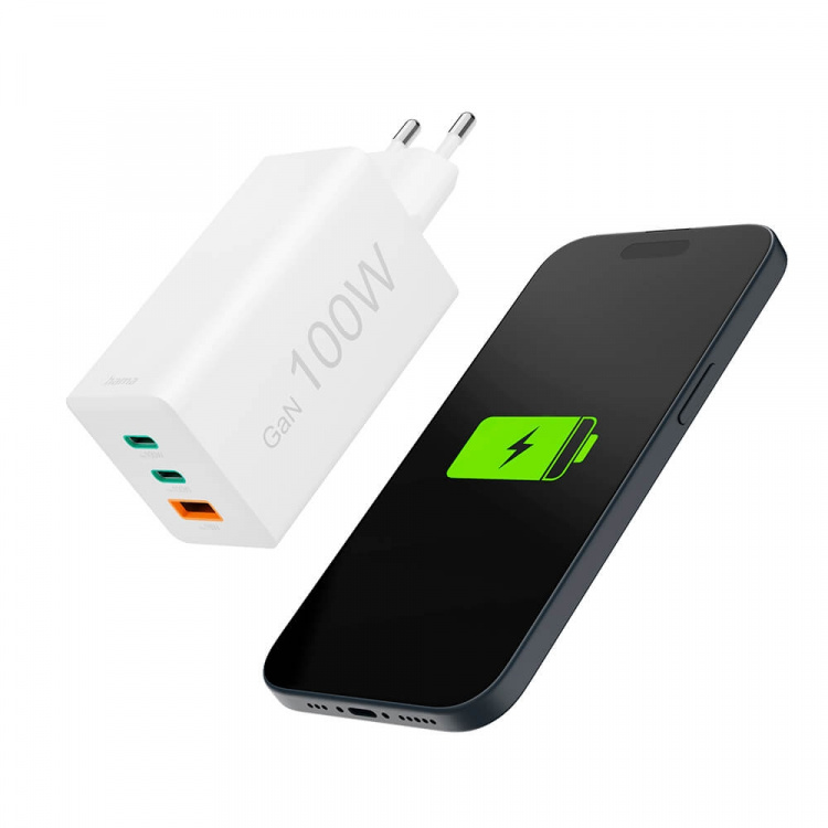 Hama Charger 2x USB-C 1x USB-A GaN 100W White
