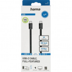 Hama Cable USB-C USB 3.2 Gen2 10 Gbit/s 100W 2.0m Black
