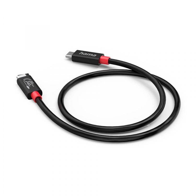Hama Cable USB-C USB 4.0 Gen2 20 Gbit/s 240W 2.0m Black Hama Cable USB-C USB 4.0 Gen2 20 Gbit/s 240W 2.0m Black