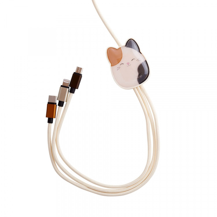 Squishmallows Chargercable 1.2m Cam 3in1 USB-C/Micro/Lightning