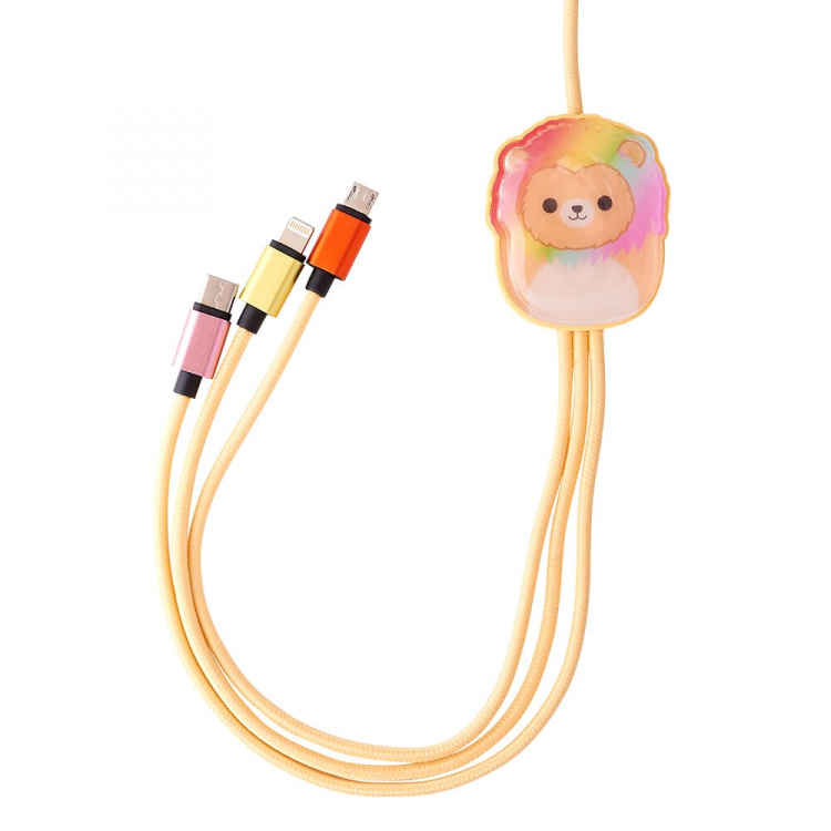 Squishmallows Chargercable 1.2m Leonard 3in1 USB-C/Micro/Lightning