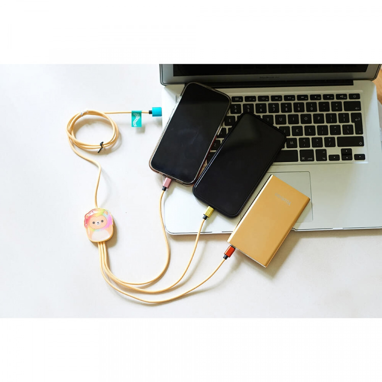 Squishmallows Chargercable 1.2m Leonard 3in1 USB-C/Micro/Lightning