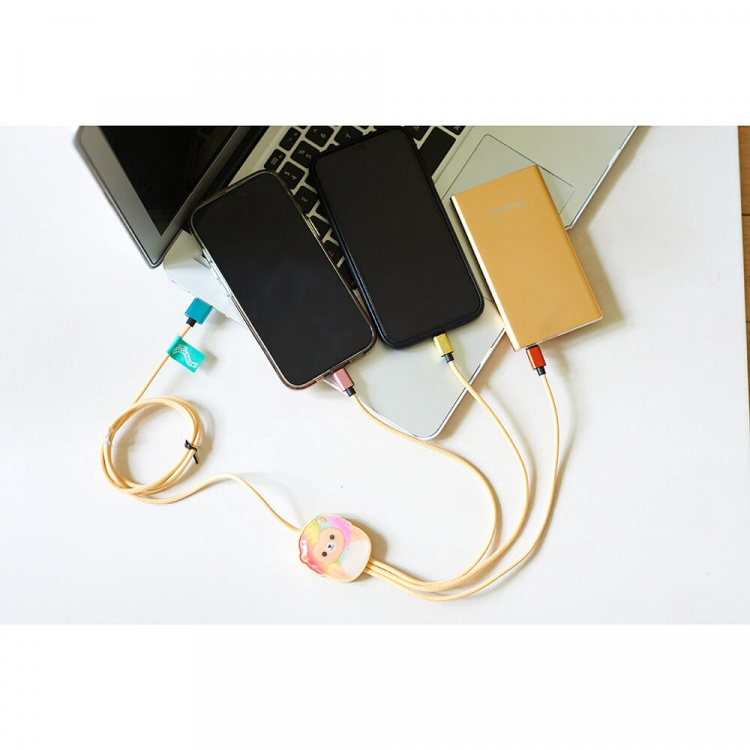 Squishmallows Chargercable 1.2m Leonard 3in1 USB-C/Micro/Lightning