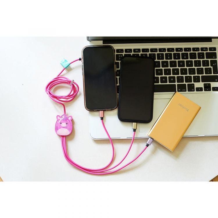 Squishmallows Chargercable 1.2m Lola 3in1 USB-C/Micro/Lightning