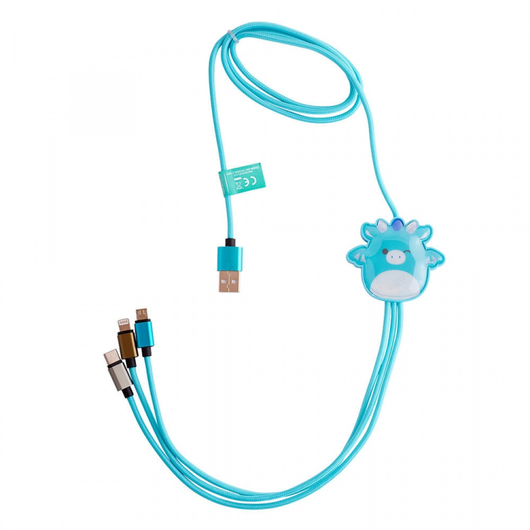 Squishmallows Chargercable 1.2m Tatiana 3in1 USB-C/Micro/Lightning