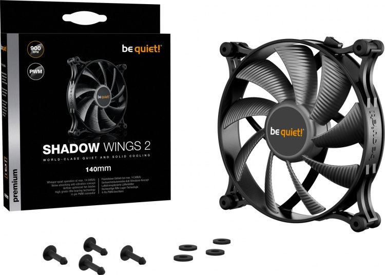 Be Quiet! Shadow Wings 2 PWM fan, 140 mm, black Be Quiet! Shadow Wings 2 PWM fan, 140 mm, black