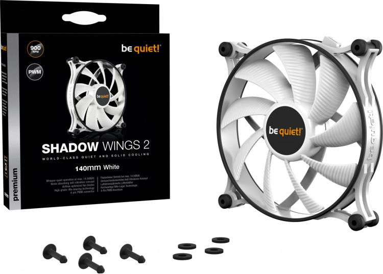 Be Quiet! Shadow Wings 2 PWM fan, 140 mm, white Be Quiet! Shadow Wings 2 PWM fan, 140 mm, white