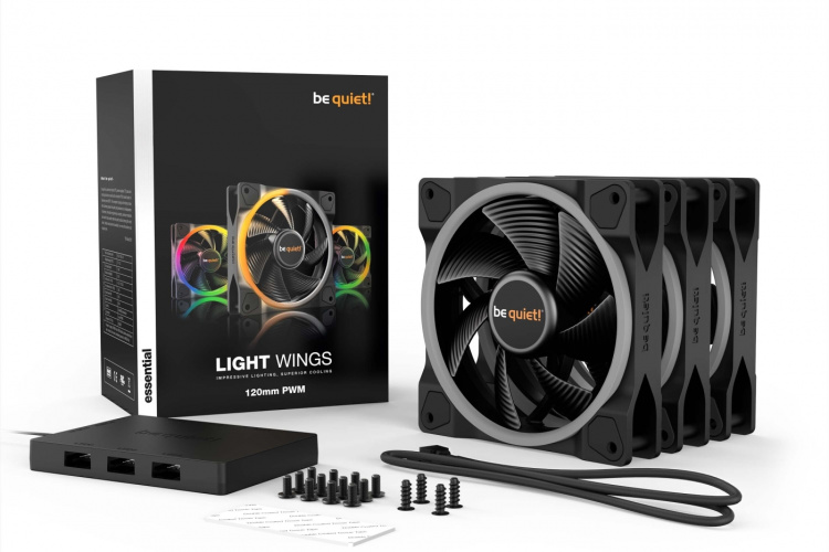 Be Quiet! Light Wings PWM fan pack, 120 mm, 3-pack Be Quiet! Light Wings PWM fan pack, 120 mm, 3-pack