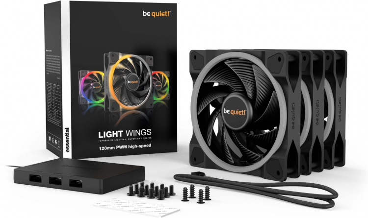 Be Quiet! Light Wings PWM high-speed fan pack, 120 mm, 3-pack