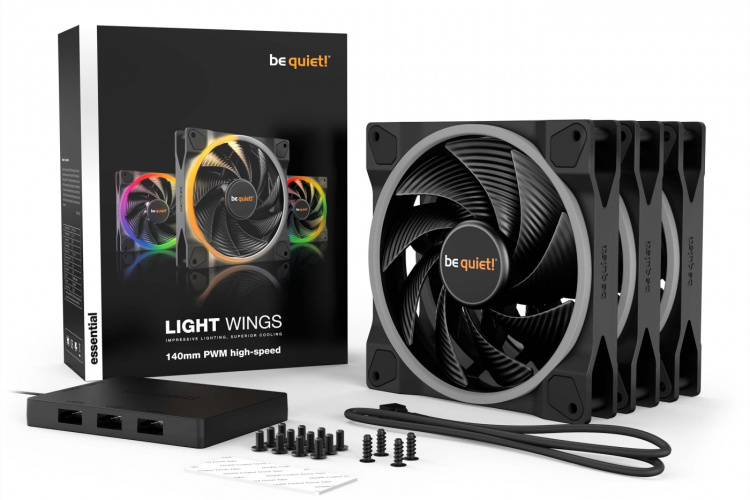 Be Quiet! Light Wings PWM fan pack, 140 mm, 3-pack Be Quiet! Light Wings PWM fan pack, 140 mm, 3-pack