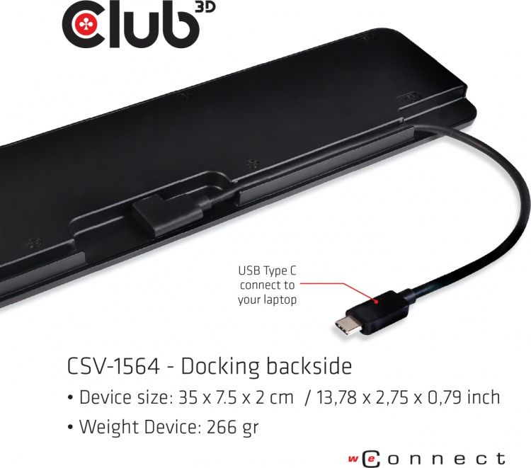 Club 3D USB Type-C Triple Display 100W docking station
