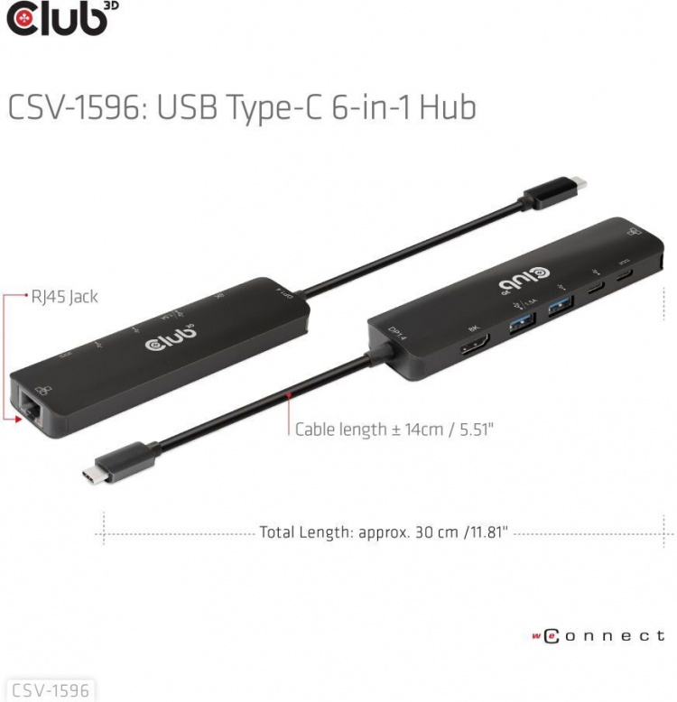 Club 3D Type-C 6-in-1 hub Club 3D Type-C 6-in-1 hub