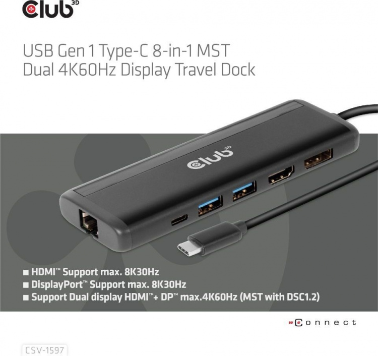 Club 3D Type-C 8-in-1 hub Club 3D Type-C 8-in-1 hub