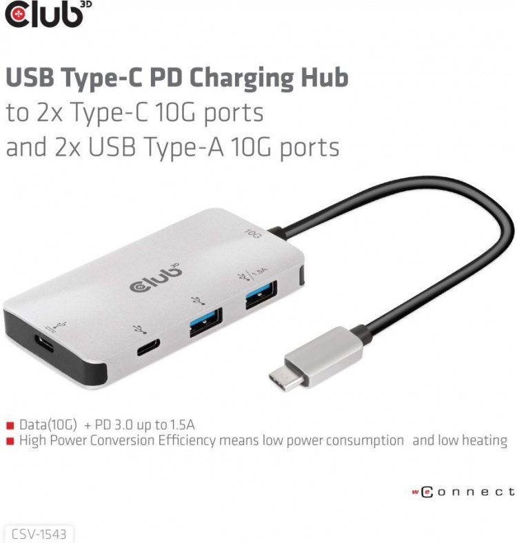 Club 3D Type-C PD Charging Hub - hub