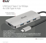 Club 3D USB Type-C to 10 Gbps 4x USB Type-A hub Club 3D USB Type-C to 10 Gbps 4x USB Type-A hub