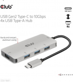 Club 3D USB Type-C to 10 Gbps 4x USB Type-A hub Club 3D USB Type-C to 10 Gbps 4x USB Type-A hub