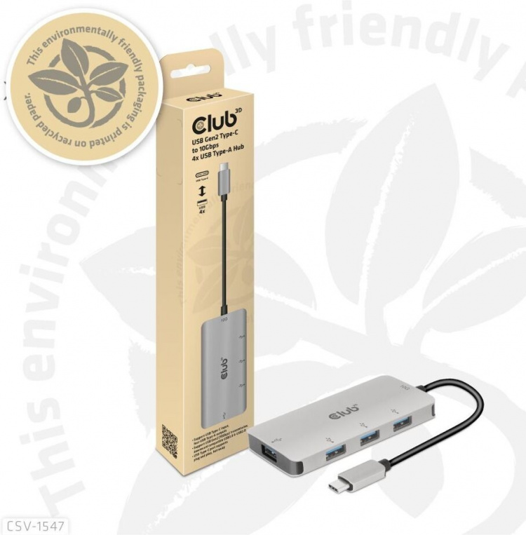 Club 3D USB Type-C to 10 Gbps 4x USB Type-A hub Club 3D USB Type-C to 10 Gbps 4x USB Type-A hub