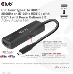 Club 3D CAC-1588 Type C - HDMI 2.1 PD 100W active adapter, 4K120 Hz - 8K60Hz