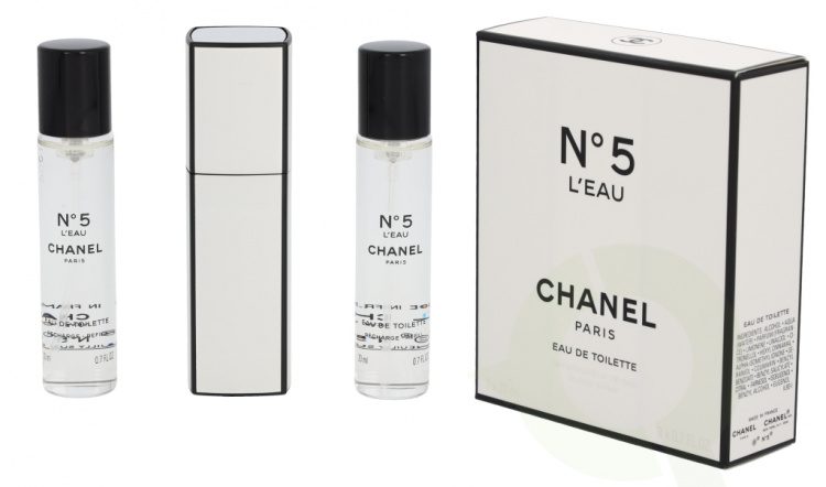 Chanel No 5 L\'Eau Giftset 60 ml Edt 1x Purse Spray 2x Refill