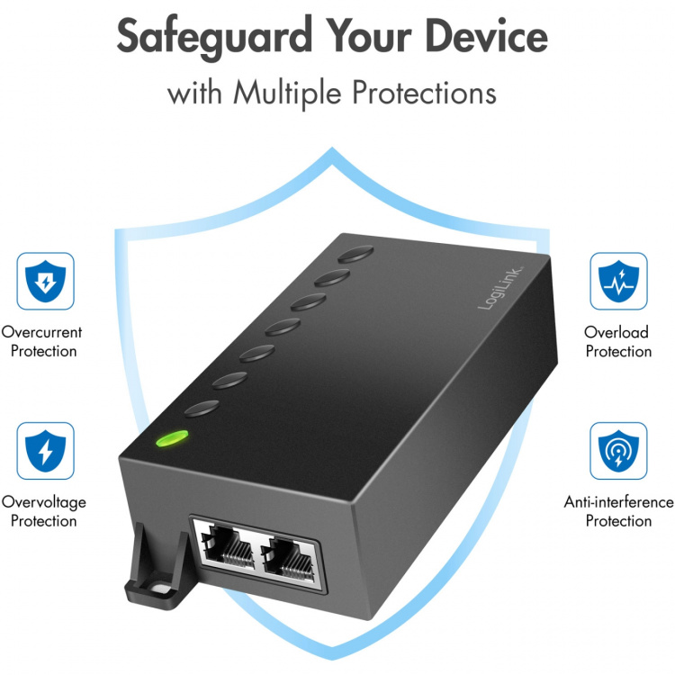 LogiLink Gigabit PoE++ Injector 60W IEEE802.3af/at/bt LogiLink Gigabit PoE++ Injector 60W IEEE802.3af/at/bt