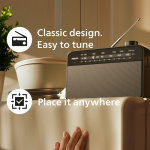 Philips Klassisk köks-radio. Nät- eller batteridrivern. Analog inställning Philips Klassisk köks-radio. Nät- eller batteridrivern. Analog inställning
