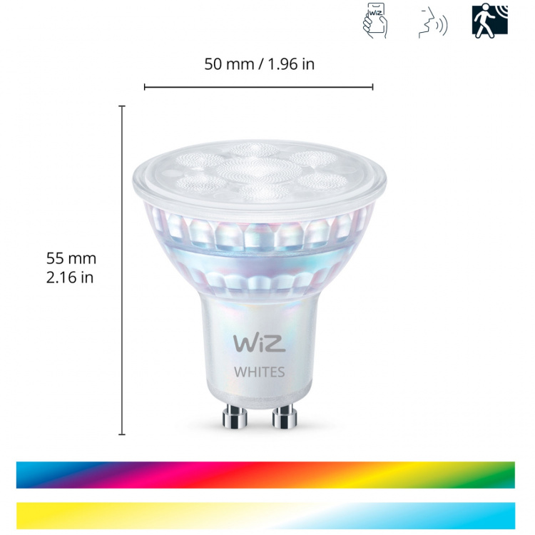 WiZ WiFi Smart LED GU10 50W 345lm Färg + Varm-kallvit 1-pack