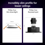 Philips Hue Slim Downlight S 90mm White and Color Ambiance Svart 3-pack Philips Hue Slim Downlight S 90mm White and Color Ambiance Svart 3-pack