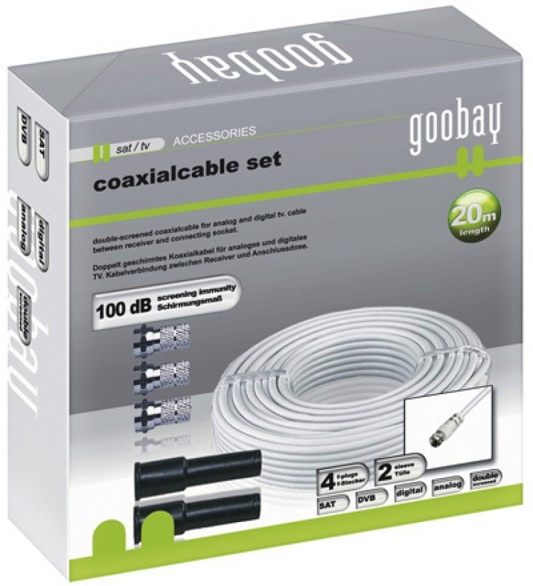 Goobay coaxial cable harness, 10 m
