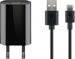 Goobay USB-C 5 W charger + cable, 1 m, black Goobay USB-C 5 W charger + cable, 1 m, black