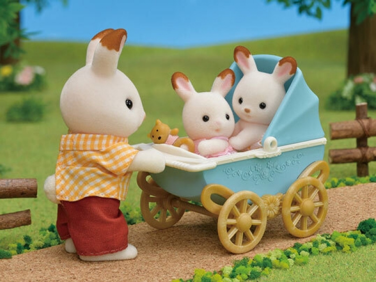 Sylvanian Families Chocolate bunny twins set (Strollers)