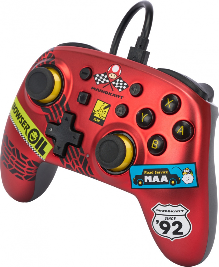 PowerA Nano Wired Controller, Mario Kart: Racer Red, Switch