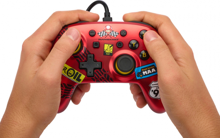 PowerA Nano Wired Controller, Mario Kart: Racer Red, Switch