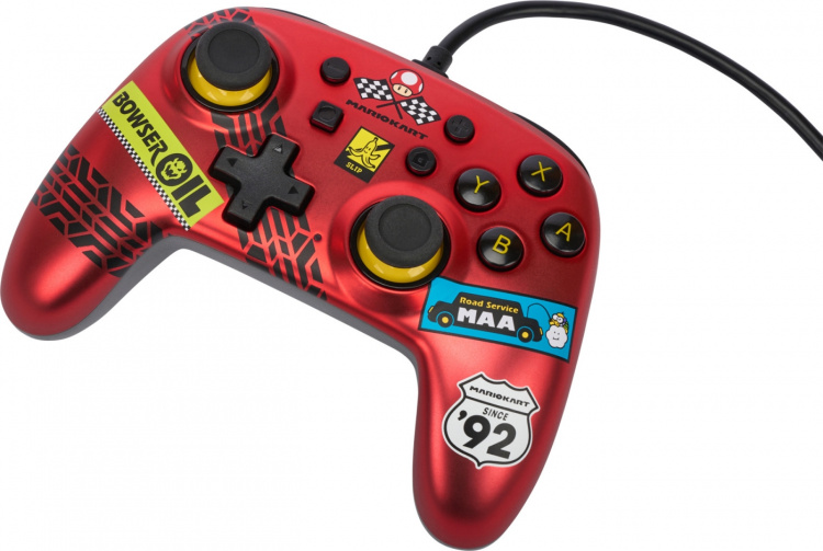 PowerA Nano Wired Controller, Mario Kart: Racer Red, Switch