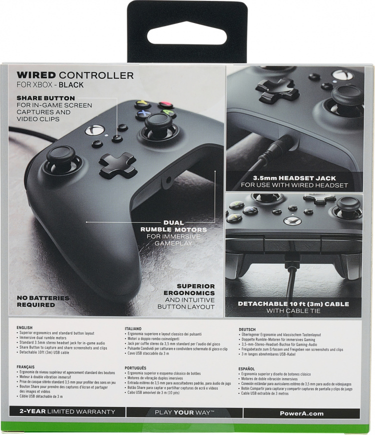 PowerA Wired Controller game controller, black, Xbox PowerA Wired Controller game controller, black, Xbox