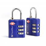 travelblue 2 x TSA 3 dial combi lock, Mixed Black,Blue or Red