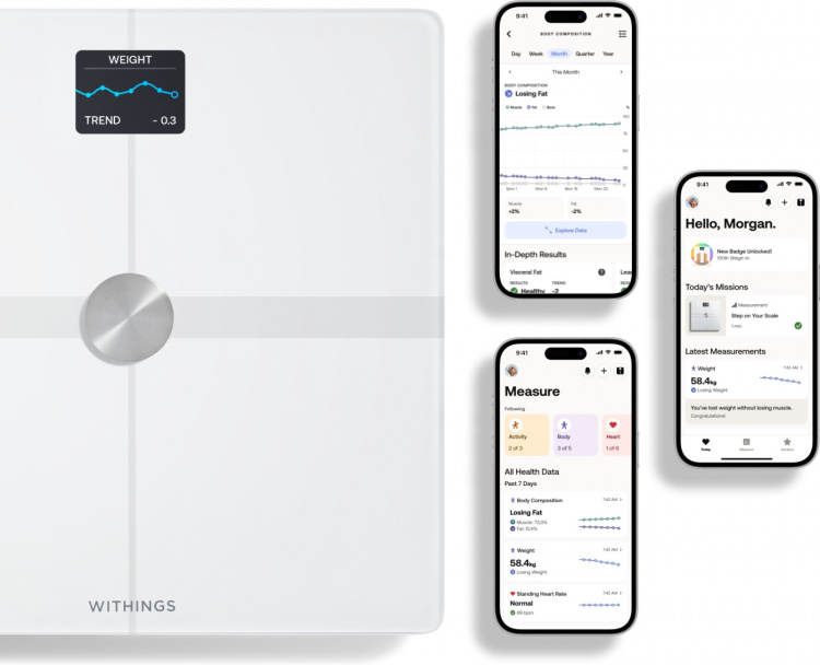 Withings Body Smart White body composition scale with wifi connection Withings Body Smart White body composition scale with wifi connection