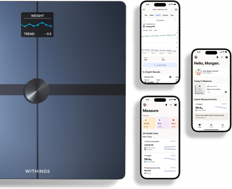Withings Body Smart Black body composition scale with wifi connection