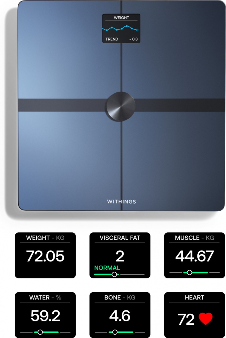 Withings Body Smart Black body composition scale with wifi connection