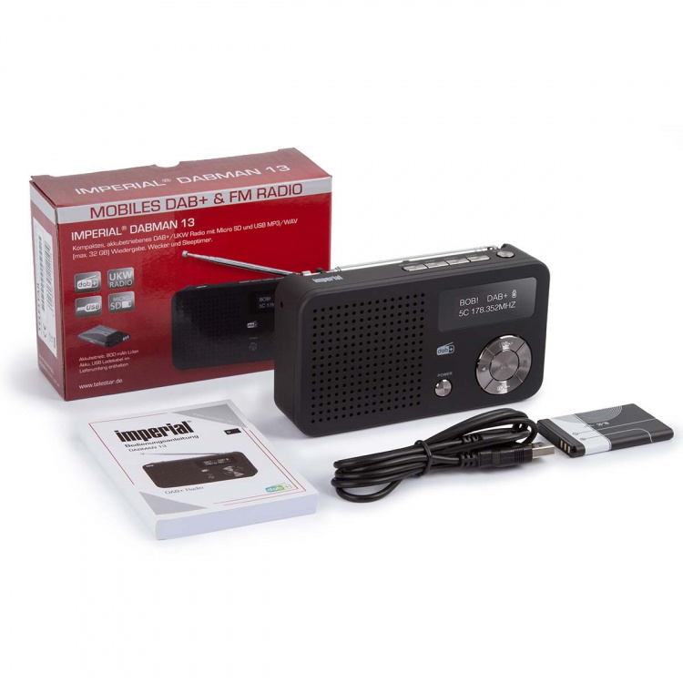 imperial DABMAN 13 Portable DAB+ / FM Radio Black imperial DABMAN 13 Portable DAB+ / FM Radio Black