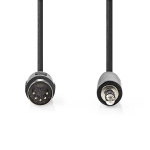 Nedis DIN Audio Cable | DIN 5-Pin Male | 3.5 mm Male | Nickel Plated | 1.00 m | Round | PVC | Black | Label Nedis DIN Audio Cable | DIN 5-Pin Male | 3.5 mm Male | Nickel Plated | 1.00 m | Round | PVC | Black | Label