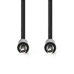 Nedis Stereo Audio Cable | 3.5 mm Male | 3.5 mm Male | Nickel Plated | 1.00 m | Round | Black | Label Nedis Stereo Audio Cable | 3.5 mm Male | 3.5 mm Male | Nickel Plated | 1.00 m | Round | Black | Label
