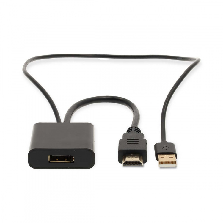 Nedis HDMI™ Adapter | HDMI™ Connector | DisplayPort Male / USB-A Male | Gold Plated | Straight | PVC | Black | 1 pcs | Box Nedis HDMI™ Adapter | HDMI™ Connector | DisplayPort Male / USB-A Male | Gold Plated | Straight | PVC | Black | 1 pcs | Box
