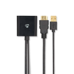 Nedis HDMI™ Adapter | HDMI™ Connector | DisplayPort Male / USB-A Male | Gold Plated | Straight | PVC | Black | 1 pcs | Box Nedis HDMI™ Adapter | HDMI™ Connector | DisplayPort Male / USB-A Male | Gold Plated | Straight | PVC | Black | 1 pcs | Box