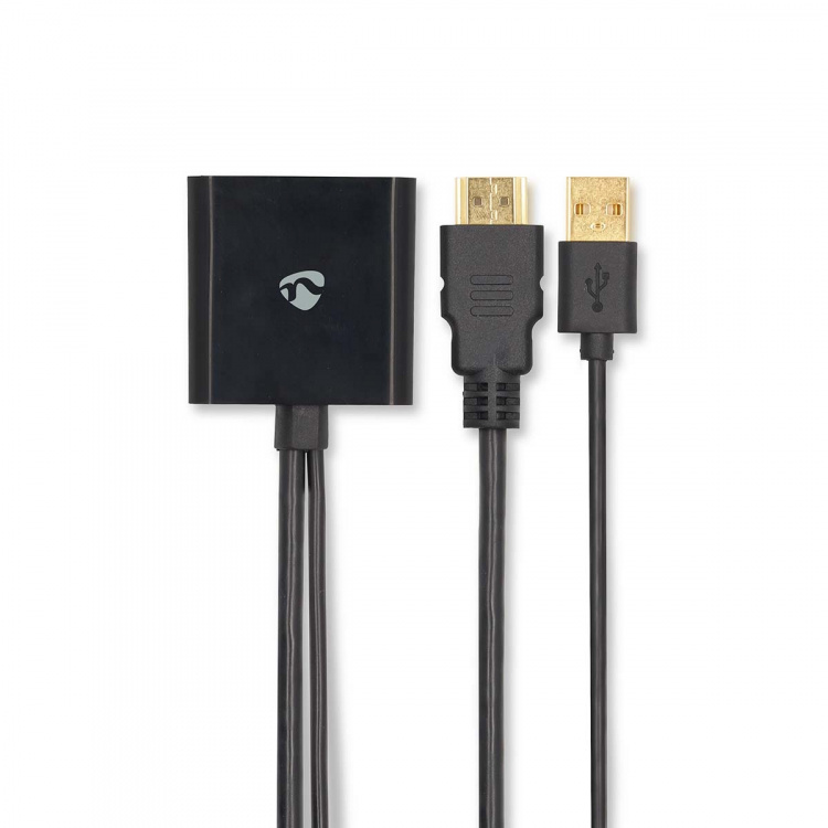 Nedis HDMI™ Adapter | HDMI™ Connector | DisplayPort Male / USB-A Male | Gold Plated | Straight | PVC | Black | 1 pcs | Box Nedis HDMI™ Adapter | HDMI™ Connector | DisplayPort Male / USB-A Male | Gold Plated | Straight | PVC | Black | 1 pcs | Box