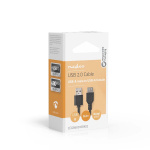 Nedis USB Cable | USB 2.0 | USB-A Male | USB-A Female | 480 Mbps | Nickel Plated | 0.20 m | Round | PVC | Black | Box Nedis USB Cable | USB 2.0 | USB-A Male | USB-A Female | 480 Mbps | Nickel Plated | 0.20 m | Round | PVC | Black | Box