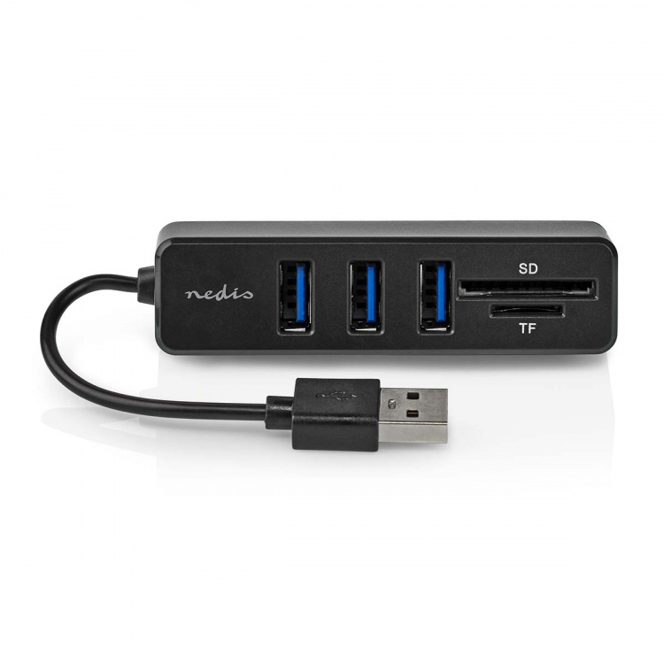 Nedis USB Hub | 1x USB-A | 3x USB A Female | 5 port(s) | USB 2.0 | USB Powered | SD & MicroSD Nedis USB Hub | 1x USB-A | 3x USB A Female | 5 port(s) | USB 2.0 | USB Powered | SD & MicroSD